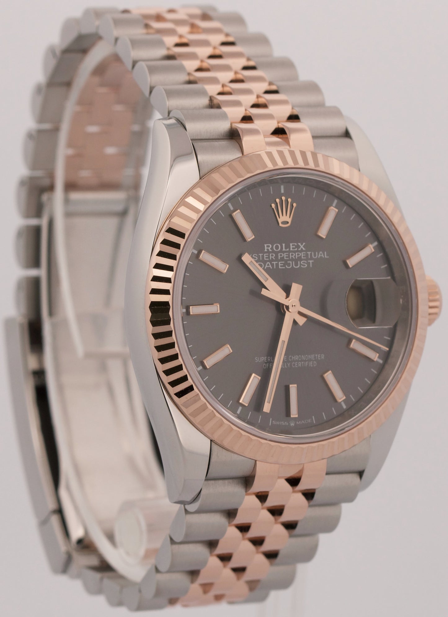 2026 PAPERS Rolex DateJust RHODIUM 18K Rose Gold Steel JUBILEE 36mm 126231 BOX