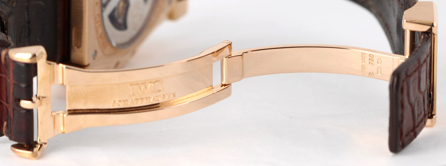 IWC Da Vinci Chronograph 18k Rose Gold Silver 43mm IW376402 Brown Leather Watch