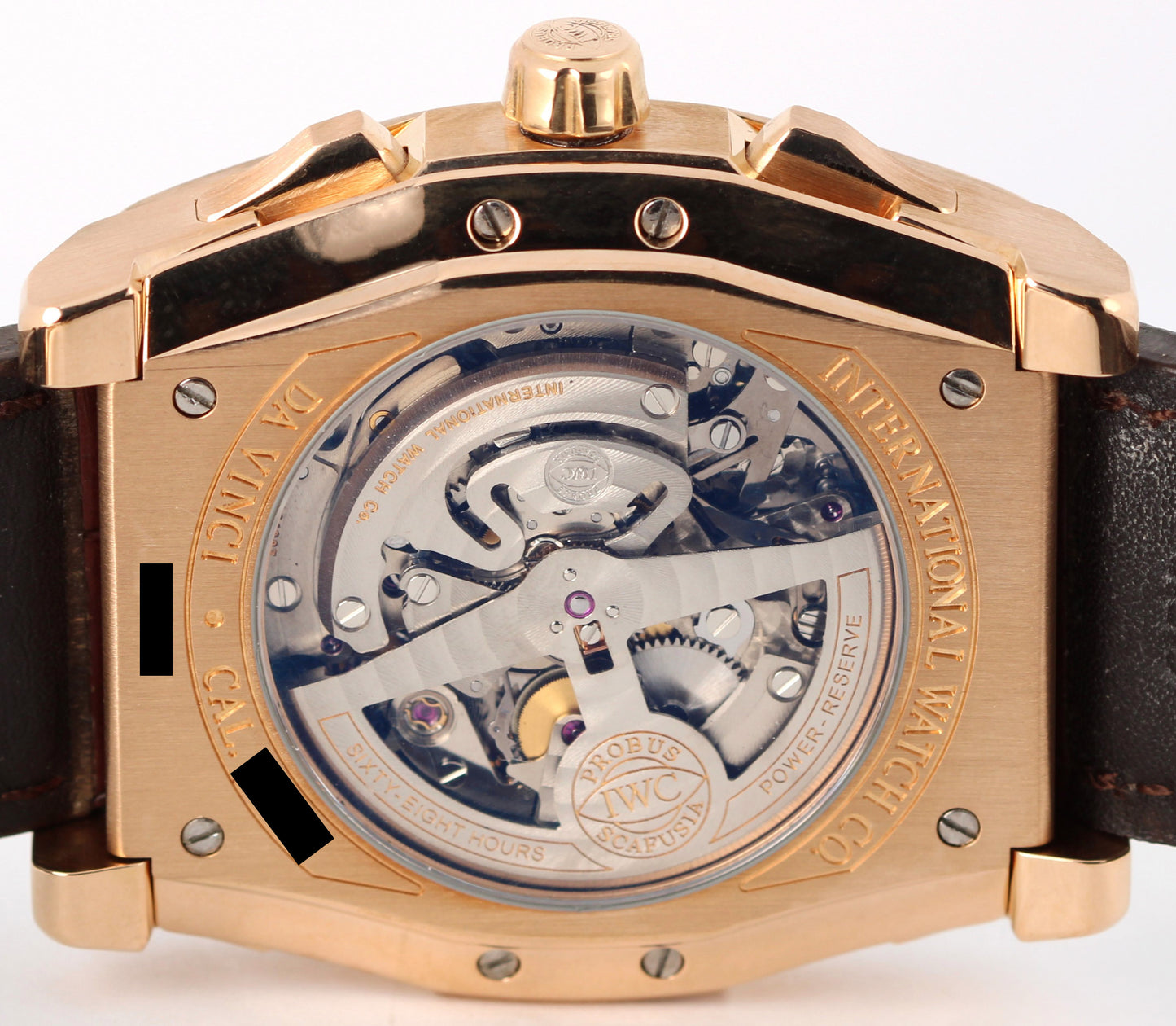 IWC Da Vinci Chronograph 18k Rose Gold Silver 43mm IW376402 Brown Leather Watch