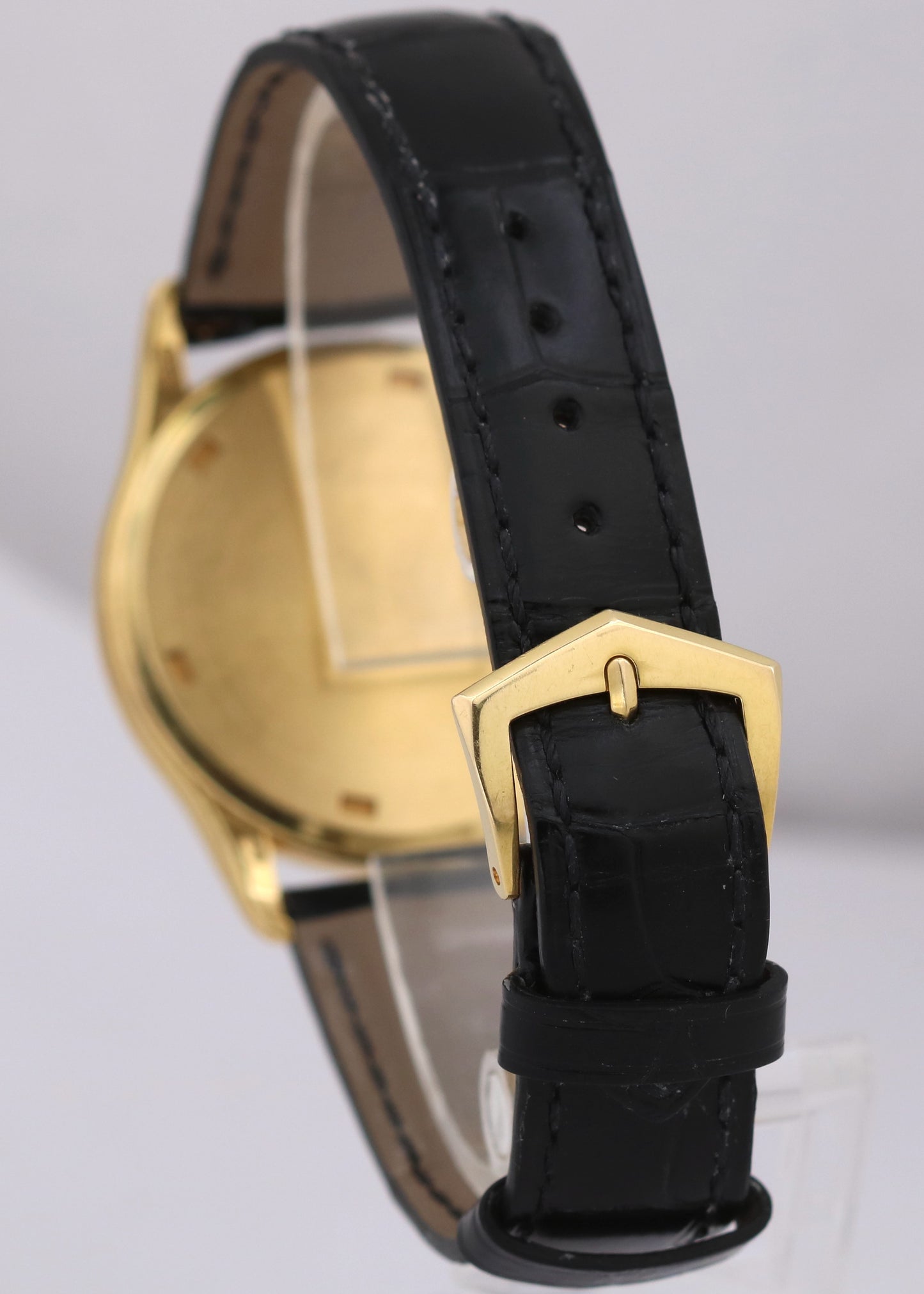 Patek Philippe Calatrava 5115J 18K Yellow Gold White 35mm Manual Leather Watch