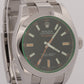 2009 PAPERS Rolex Milgauss BLACK 40mm Green 116400 GV Stainless Steel Oyster BOX