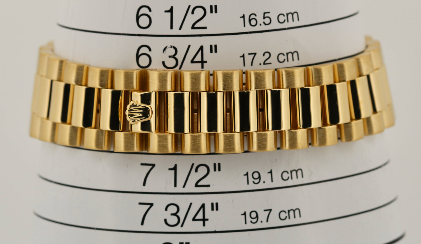VINTAGE 1982 Rolex Day-Date President SILVER 36mm 18K Yellow Gold Fluted 18038