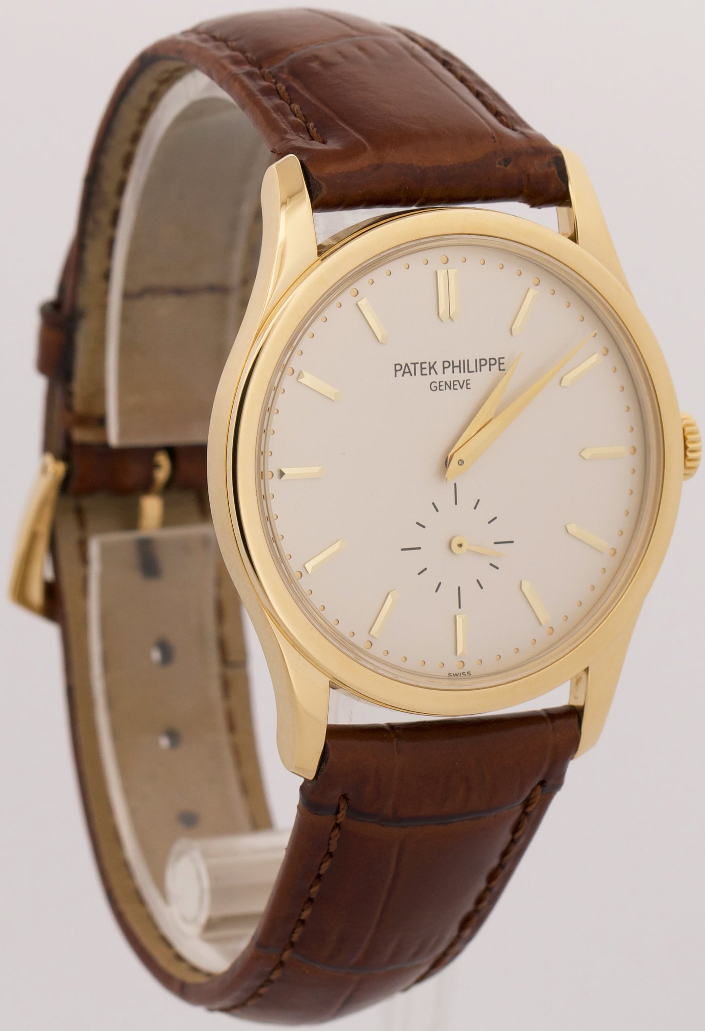 Patek Philippe Calatrava SILVER 18K Yellow Gold 37mm Automatic Watch 5196J