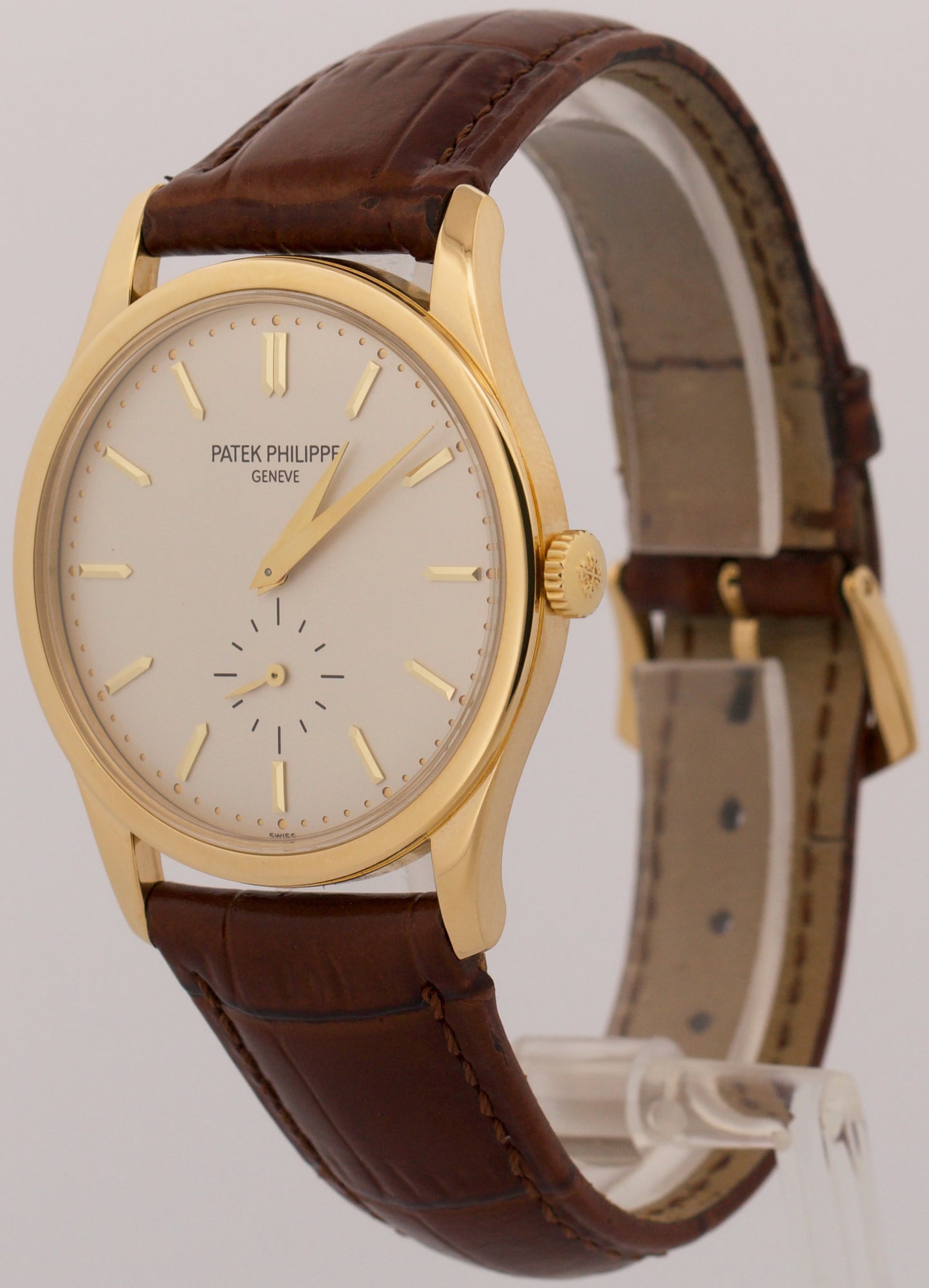 Patek Philippe Calatrava SILVER 18K Yellow Gold 37mm Automatic Watch 5196J