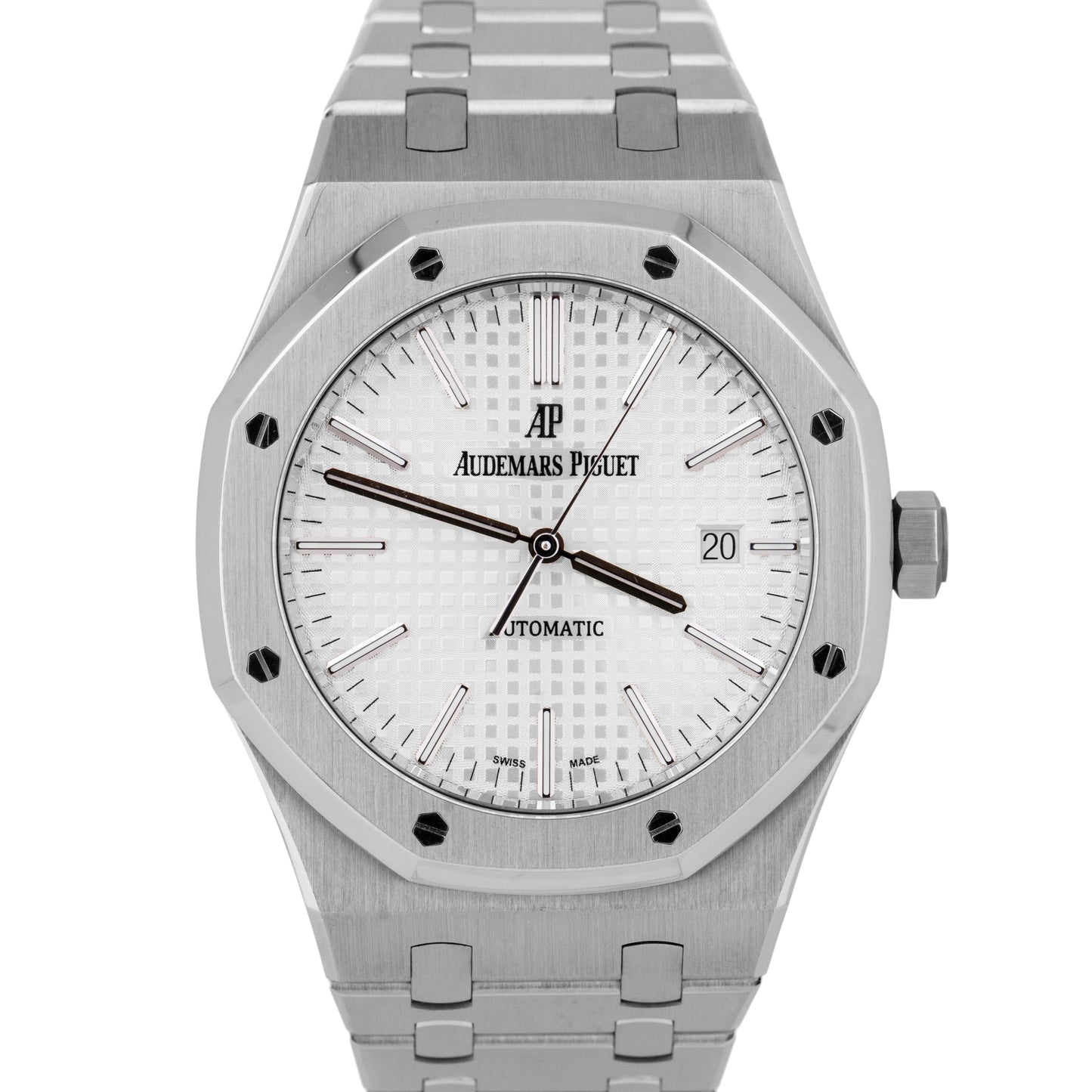 MINT Audemars Piguet Royal Oak White Steel 41mm Watch 15400ST.OO.1220ST.02