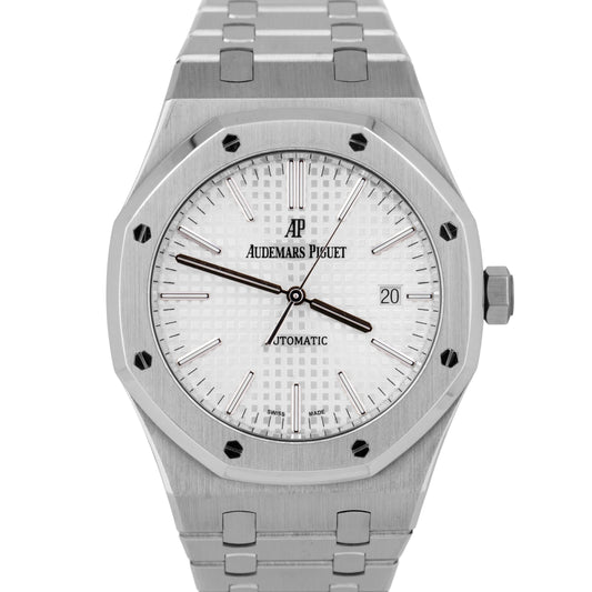MINT Audemars Piguet Royal Oak White Steel 41mm Watch 15400ST.OO.1220ST.02