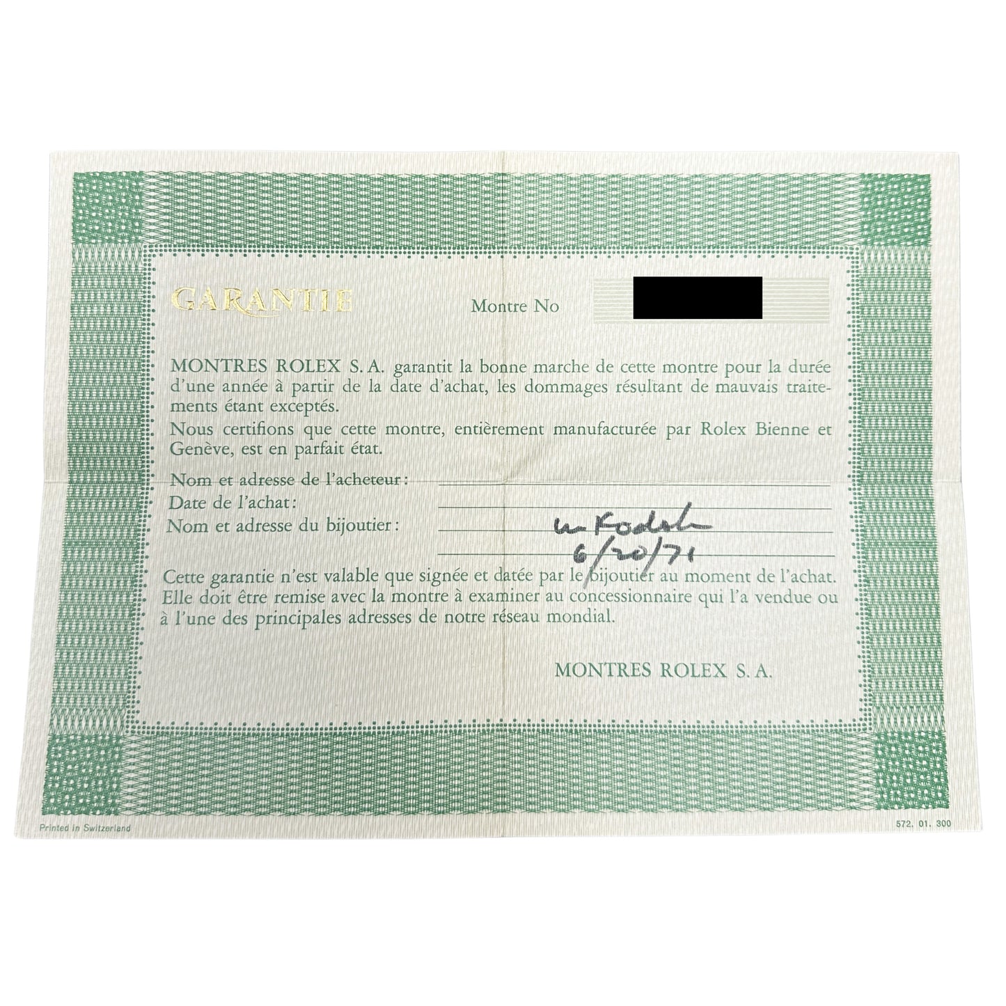 VINTAGE 1971 PAPERS Rolex 14k White Gold DIAMOND Silver 21mmX26mm 8330 Watch