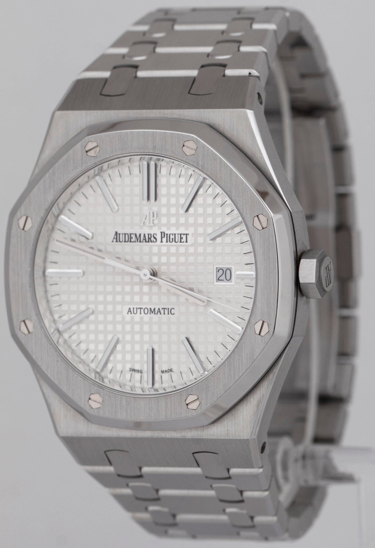 MINT Audemars Piguet Royal Oak White Steel 41mm Watch 15400ST.OO.1220ST.02