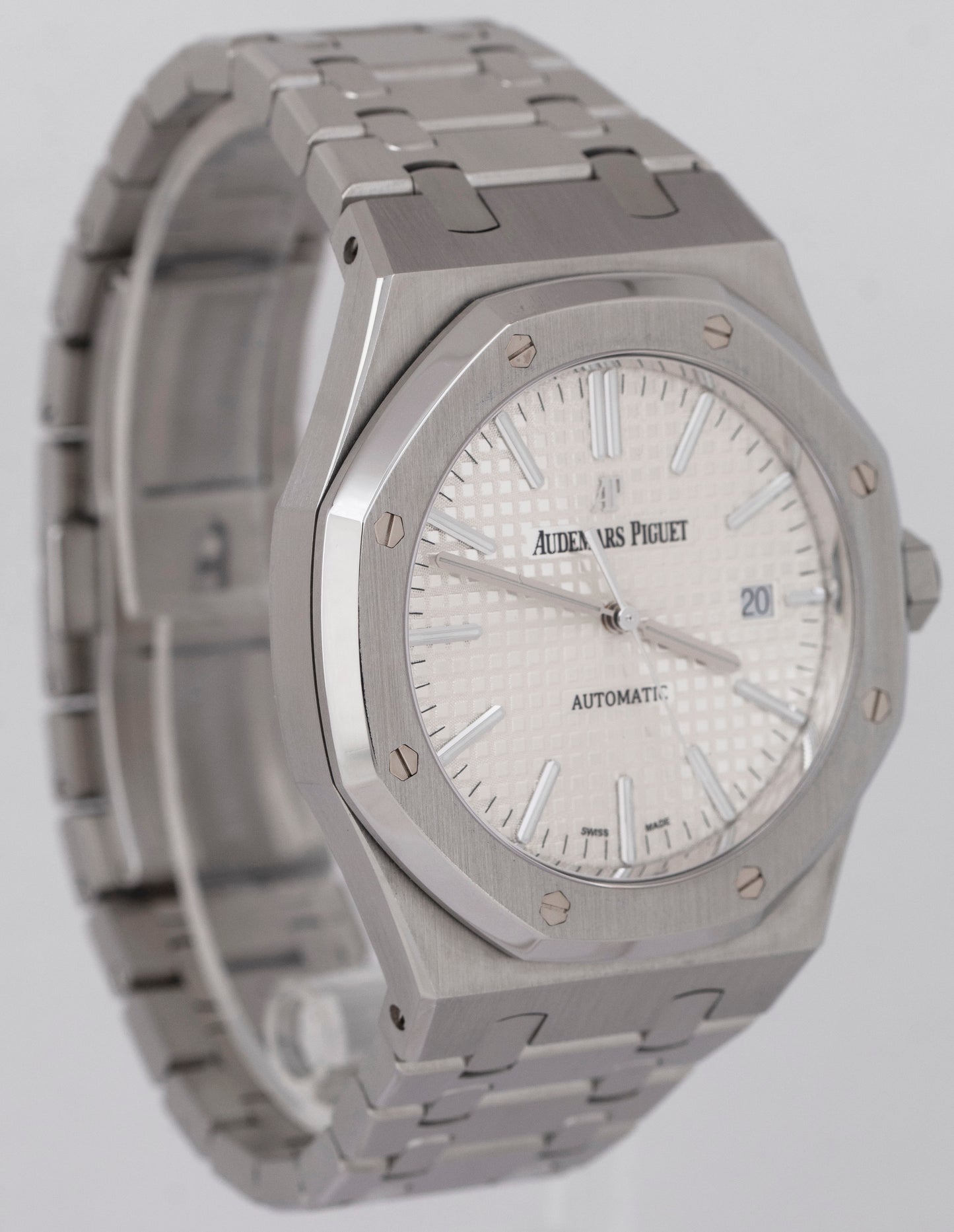 MINT Audemars Piguet Royal Oak White Steel 41mm Watch 15400ST.OO.1220ST.02