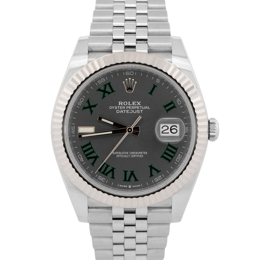 Rolex DateJust 41 WIMBLEDON 18K Gold 41mm Stainless Steel JUBILEE 126334 Watch