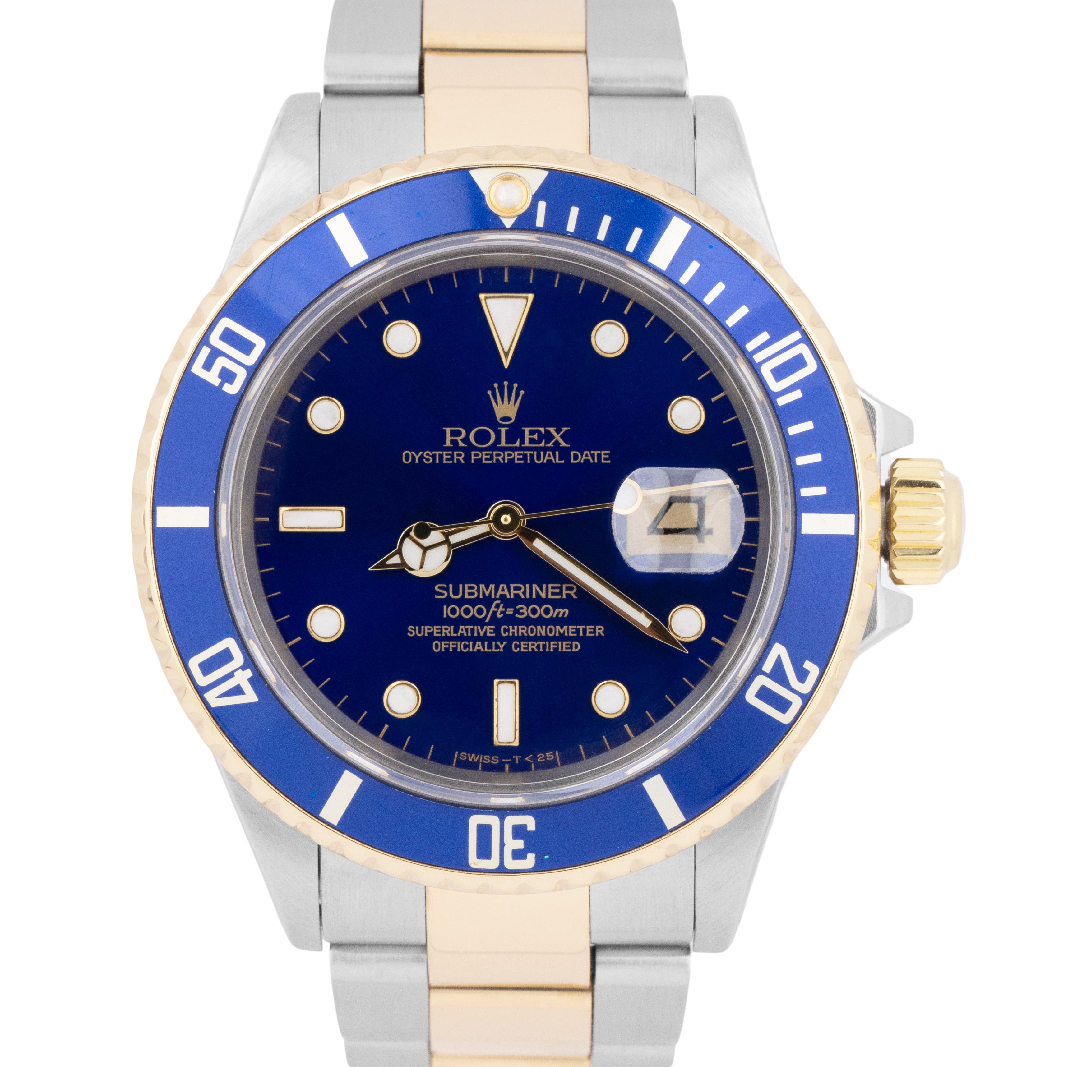 Rolex Submariner Date 18K Yellow Gold Stainless Steel Blue 40mm