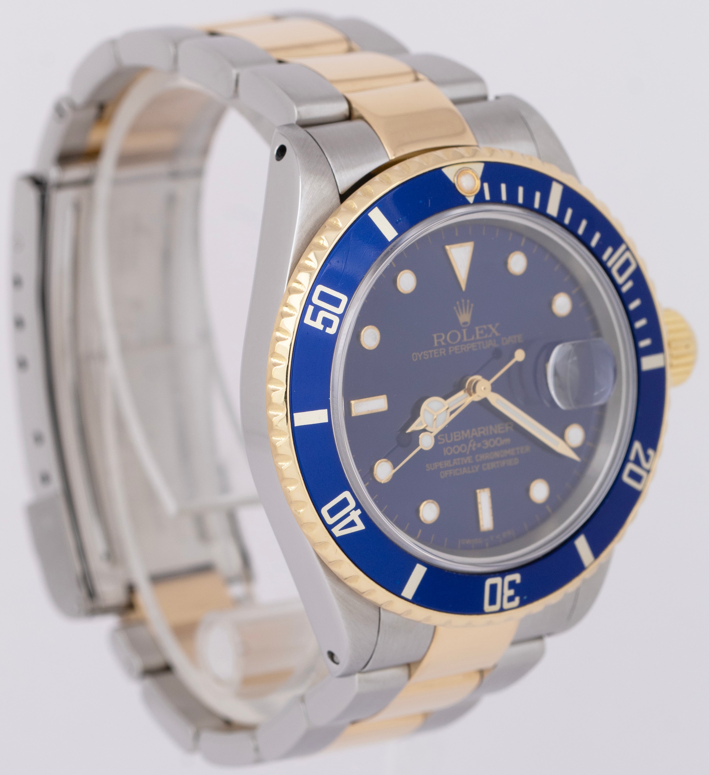 Rolex Submariner Date 18K Yellow Gold Stainless Steel Blue 40mm