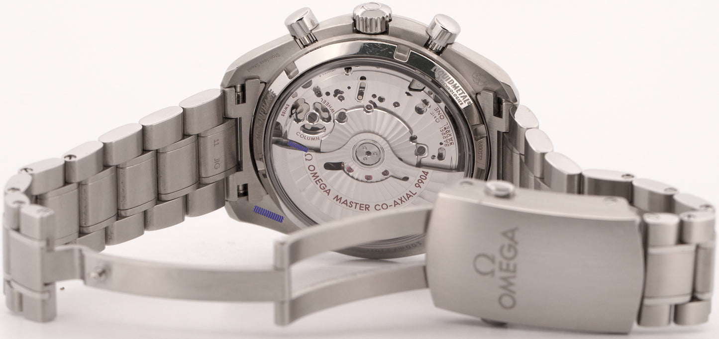 2022 PAPERS Omega Speedmaster Moonphase BLUE Stainless 304.33.44.52.03.001 BOX