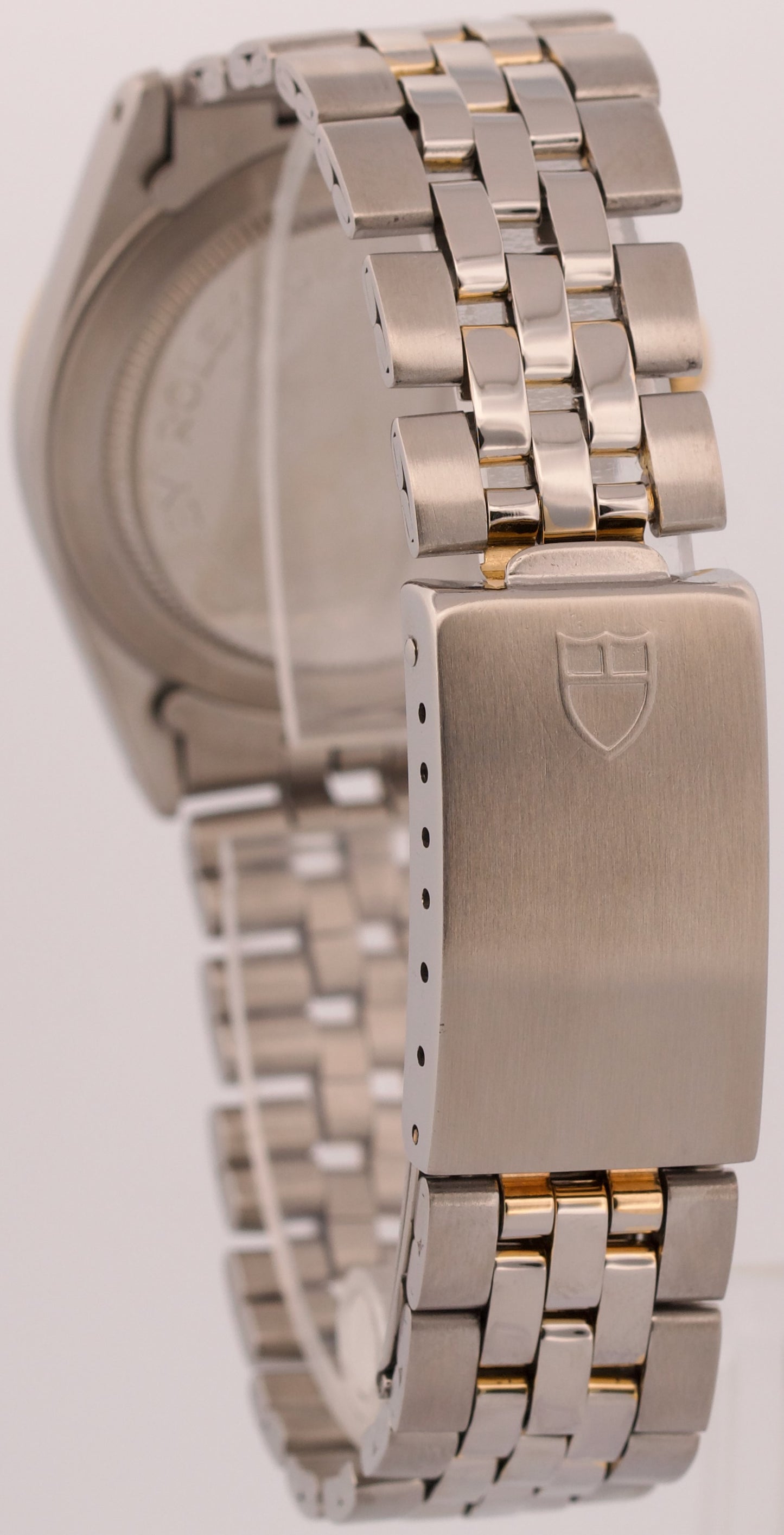 VINTAGE 1960 Tudor Prince Oysterdate WHITE ROMAN 34mm Gold Stainless Steel 74033