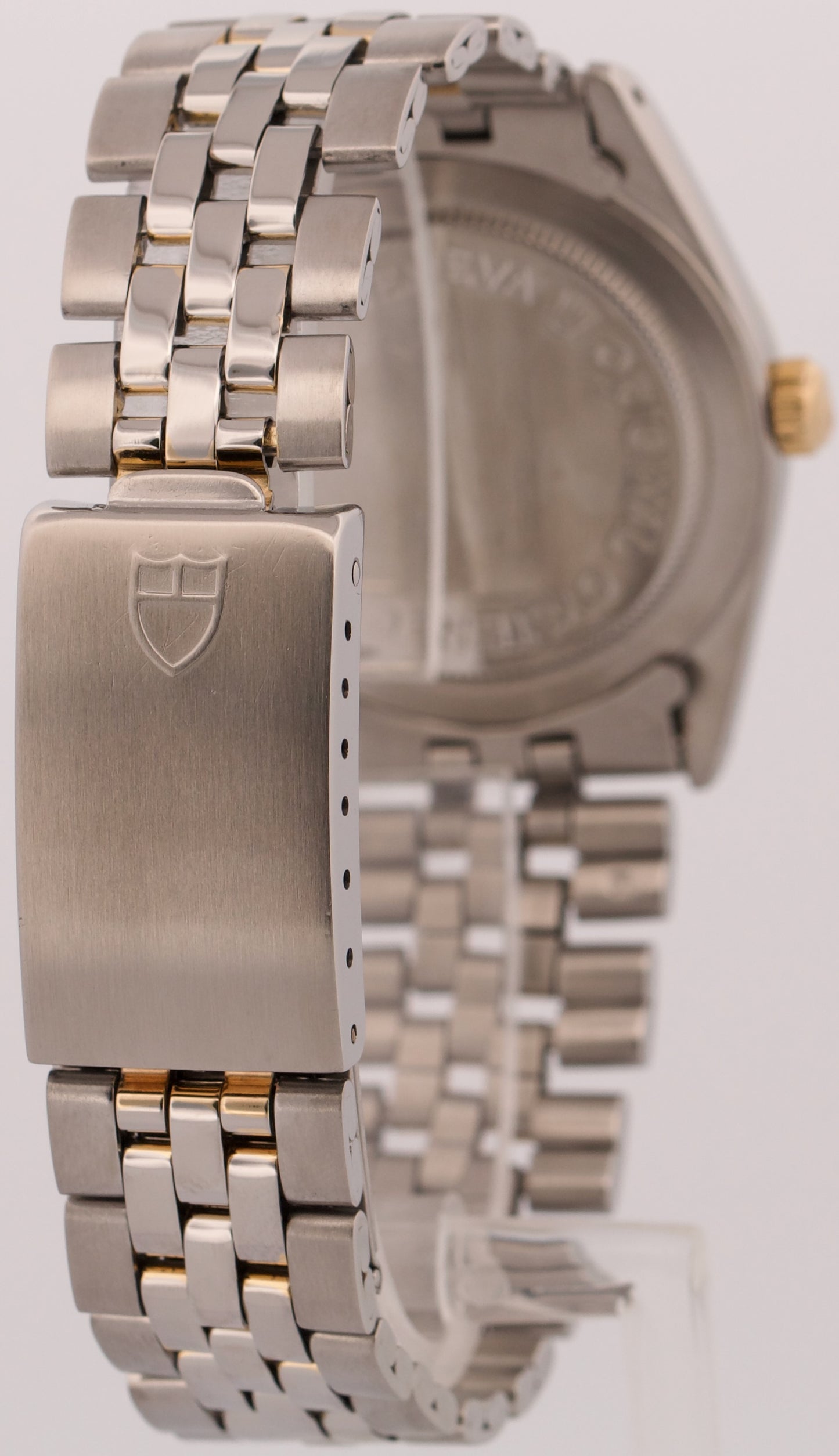 VINTAGE 1960 Tudor Prince Oysterdate WHITE ROMAN 34mm Gold Stainless Steel 74033