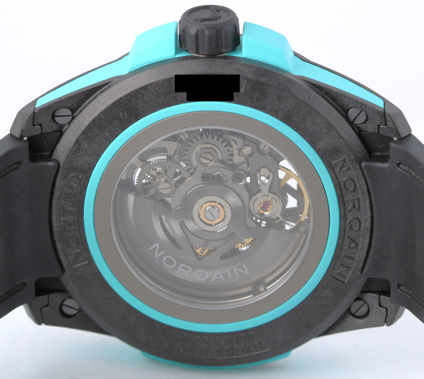 Norqain Independence Wild One Skeleton Turquoise Carbon 42mm NNQ3000 Watch BOX