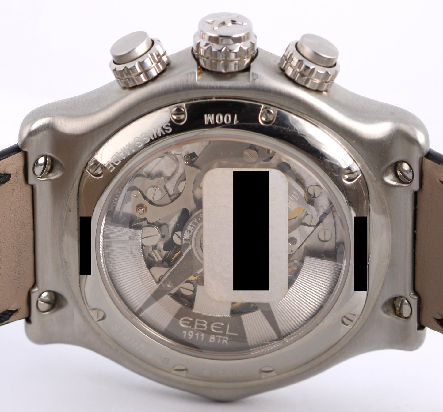 EBEL 1911 BTR Chronograph PAPERS Steel Silver DIAMOND 44mm E9137L7S Watch BOX