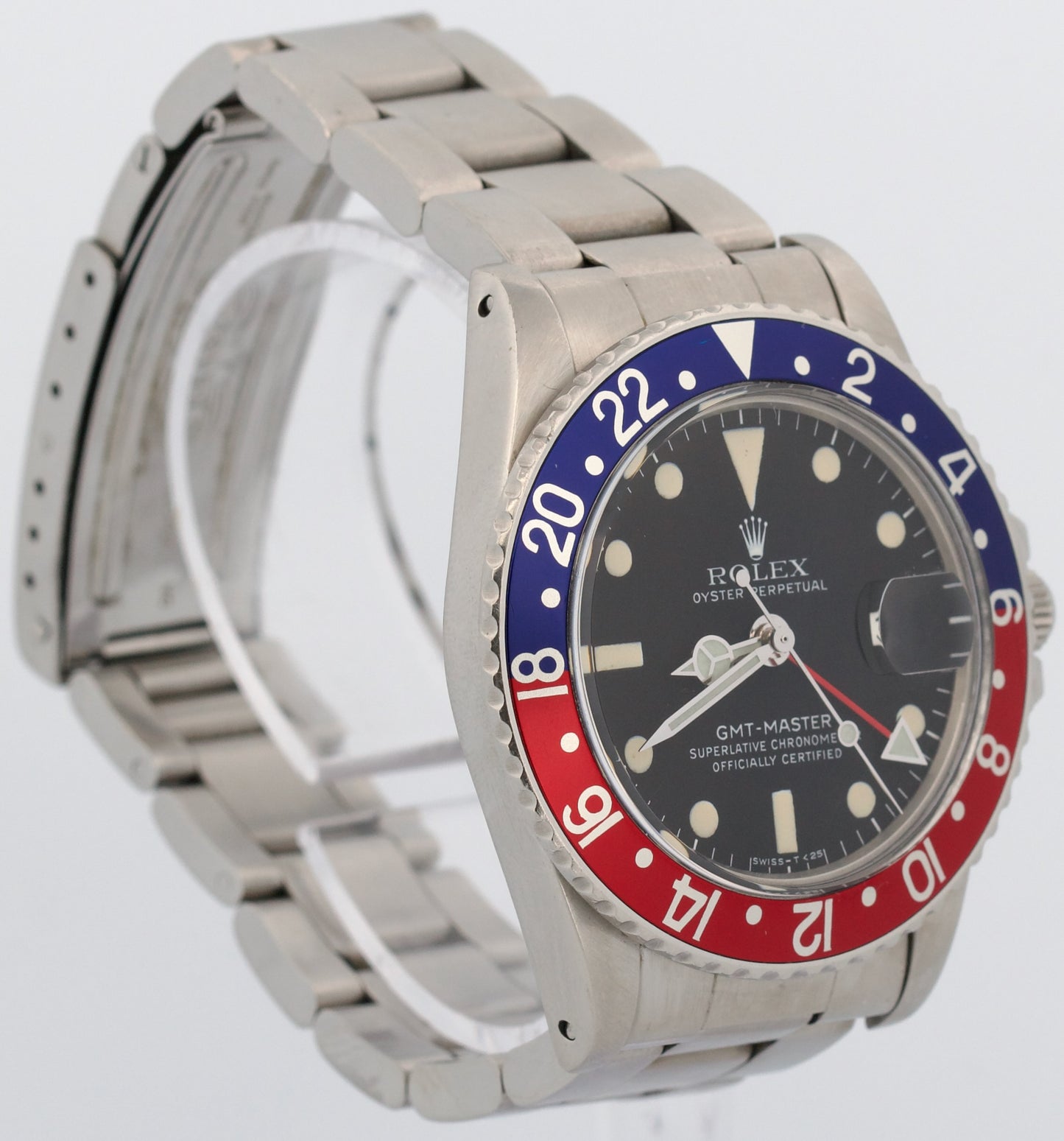 VINTAGE 1978 Rolex GMT-Master Red Blue PEPSI Black Oyster Steel 40mm 1675 Watch
