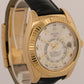 Rolex Sky-Dweller SILVER ROMAN 18K Yellow Gold Fluted 42mm LEATHER 326138 Watch