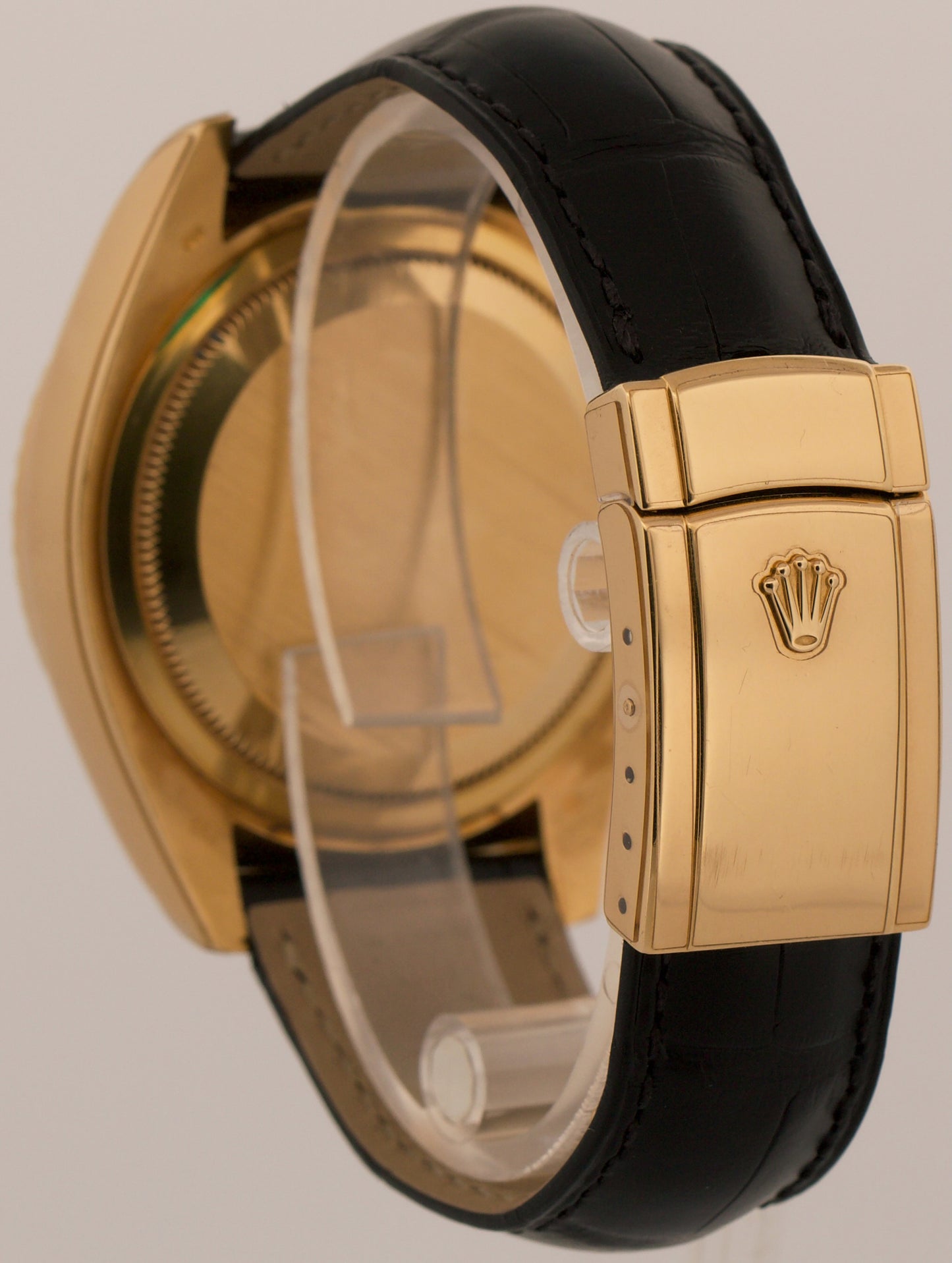 Rolex Sky-Dweller SILVER ROMAN 18K Yellow Gold Fluted 42mm LEATHER 326138 Watch
