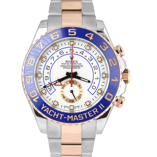 MINT Rolex Yacht-Master II Two-Tone 18K Rose Gold Steel 116681 44mm YM2 Watch