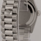 2000 Rolex Day-Date Presidential 36mm SILVER ROMAN 950 Platinum Smooth 118206