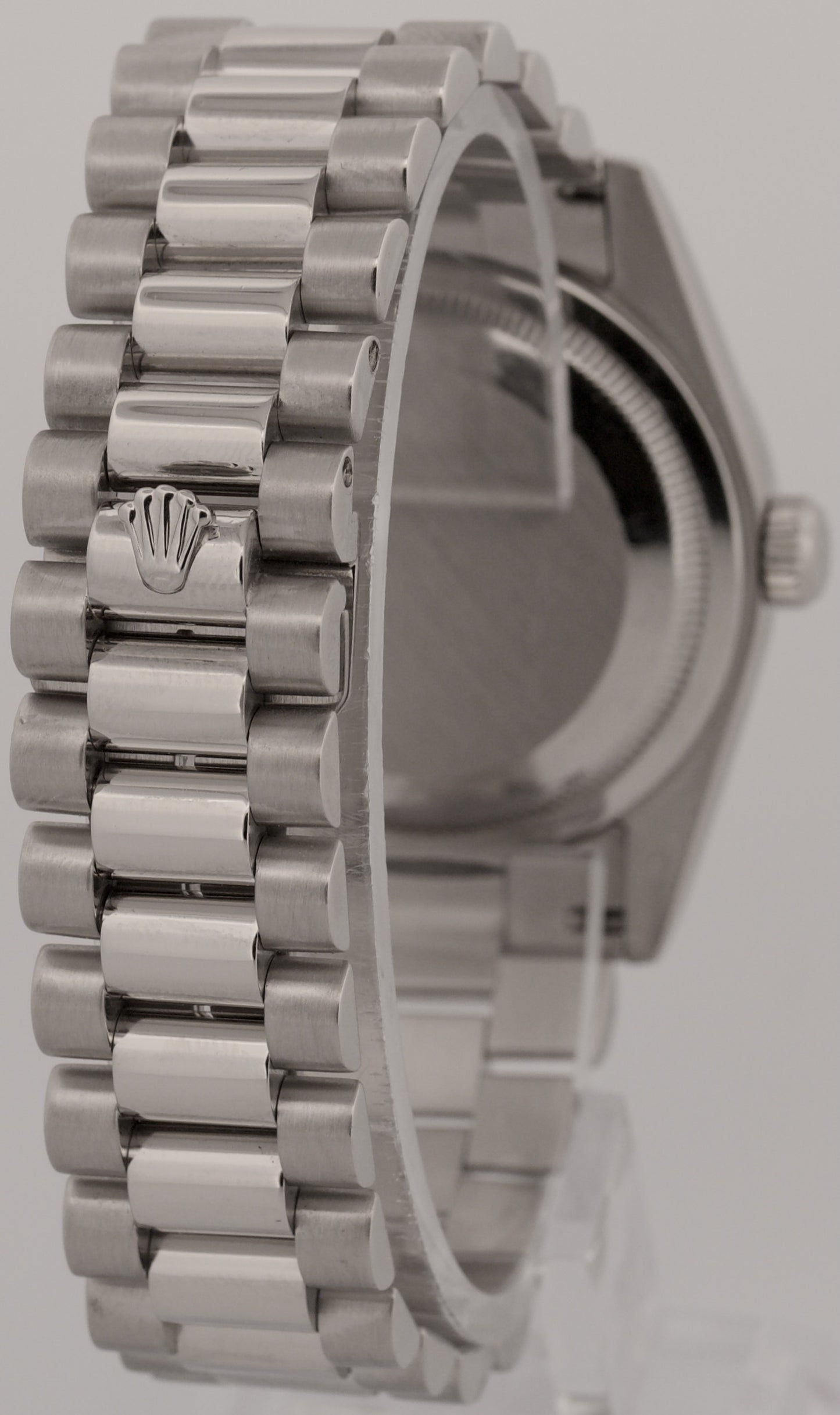 2000 Rolex Day-Date Presidential 36mm SILVER ROMAN 950 Platinum Smooth 118206