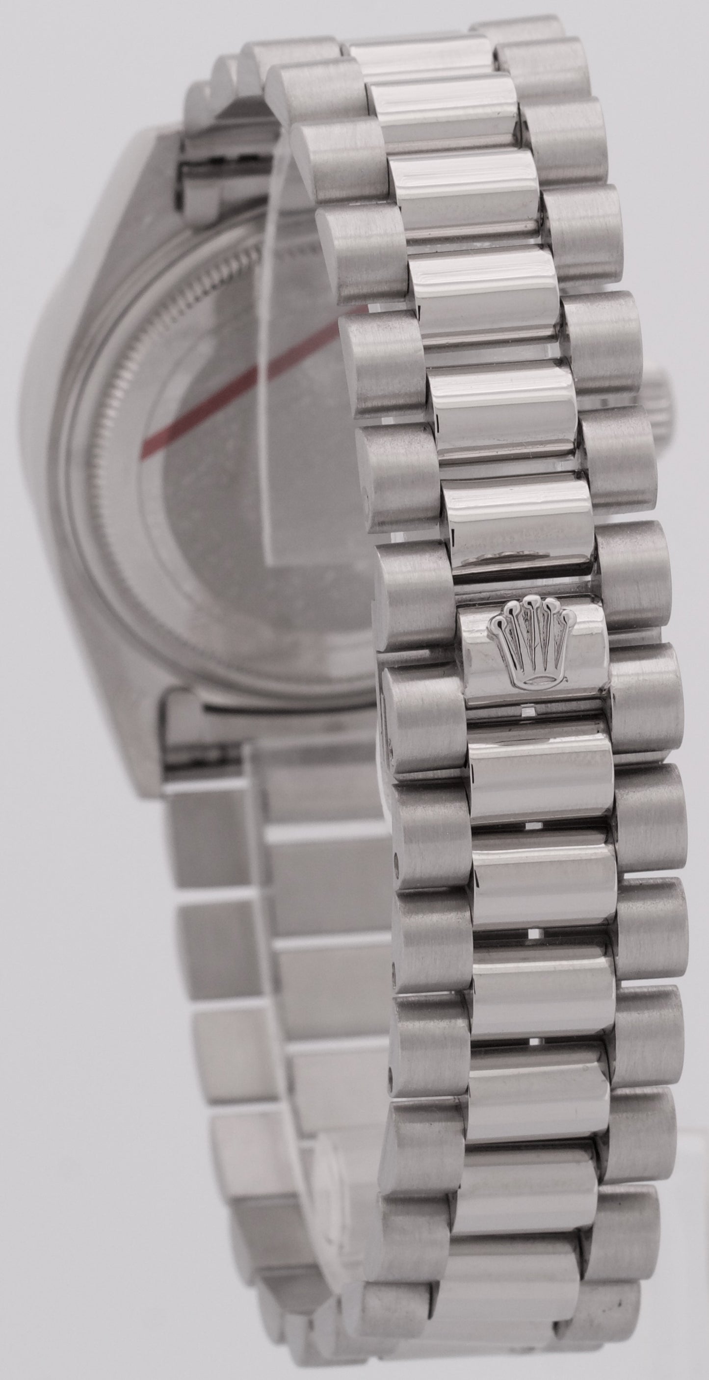 Rolex Day-Date President Silver FACTORY DIAMOND BEZEL 36mm 950 Platinum 18046