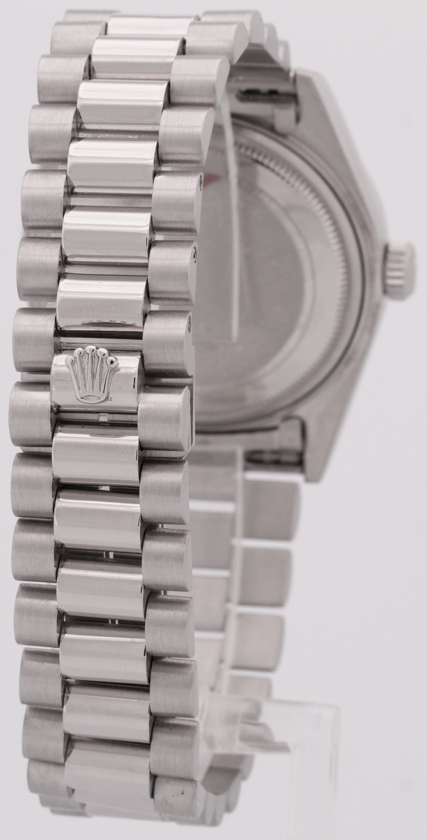 Rolex Day-Date President Silver FACTORY DIAMOND BEZEL 36mm 950 Platinum 18046