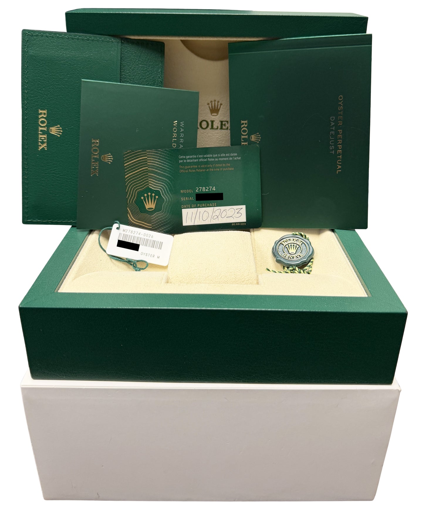 OCT. 2023 PAPERS Rolex Datejust Steel Aubergine DIAMOND 31mm 278274 Watch BOX