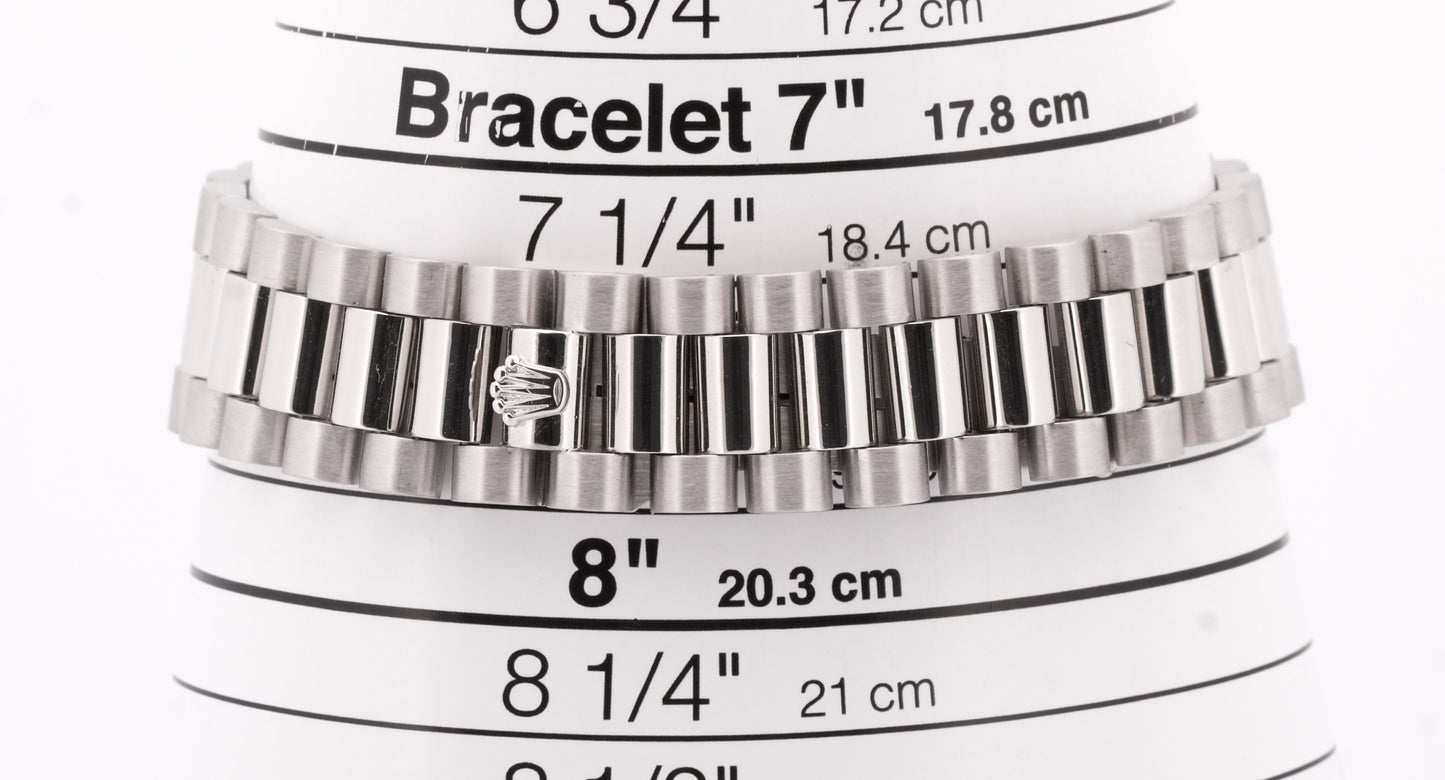 Rolex Day-Date President Silver FACTORY DIAMOND BEZEL 36mm 950 Platinum 18046