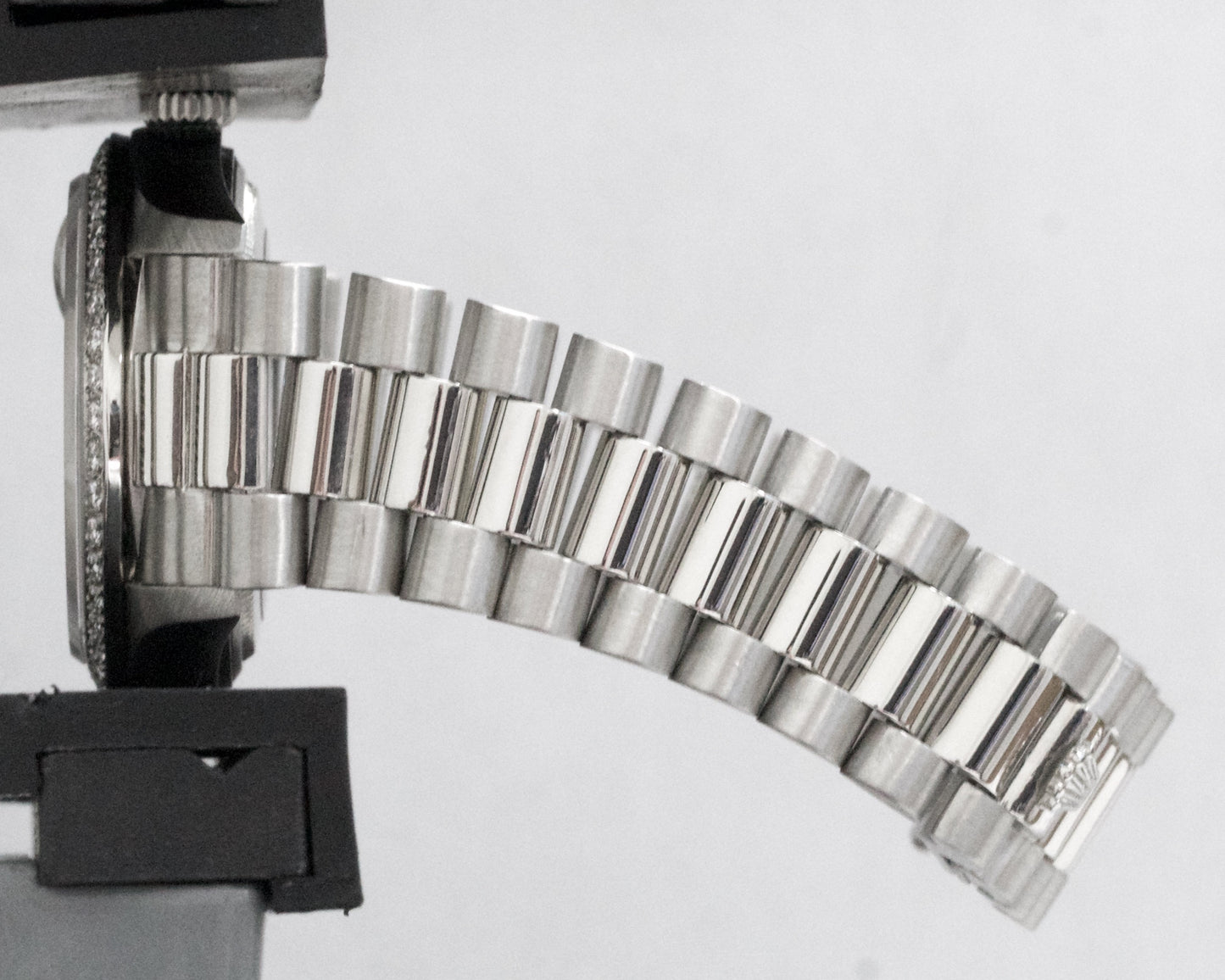 Rolex Day-Date President Silver FACTORY DIAMOND BEZEL 36mm 950 Platinum 18046
