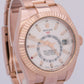 PAPERS Rolex Sky-Dweller 18K Rose Gold WHITE Fluted 42mm 326935 Watch BOX