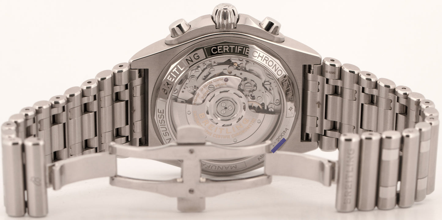 2021 PAPERS Breitling Chronomat SILVER Panda Stainless Steel 42mm AB0134 BOX