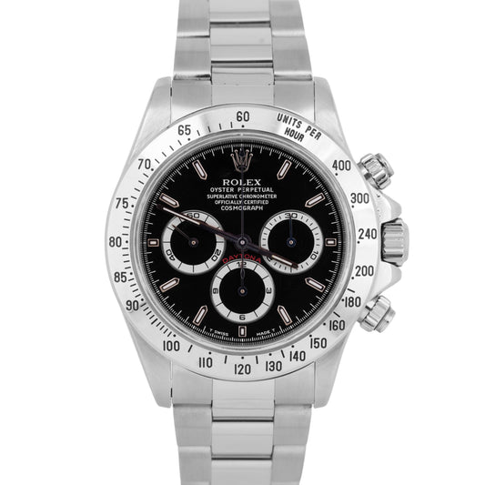 MINT TRITINOVA Rolex Daytona Cosmograph BLACK Stainless Steel 40mm 16520 Watch