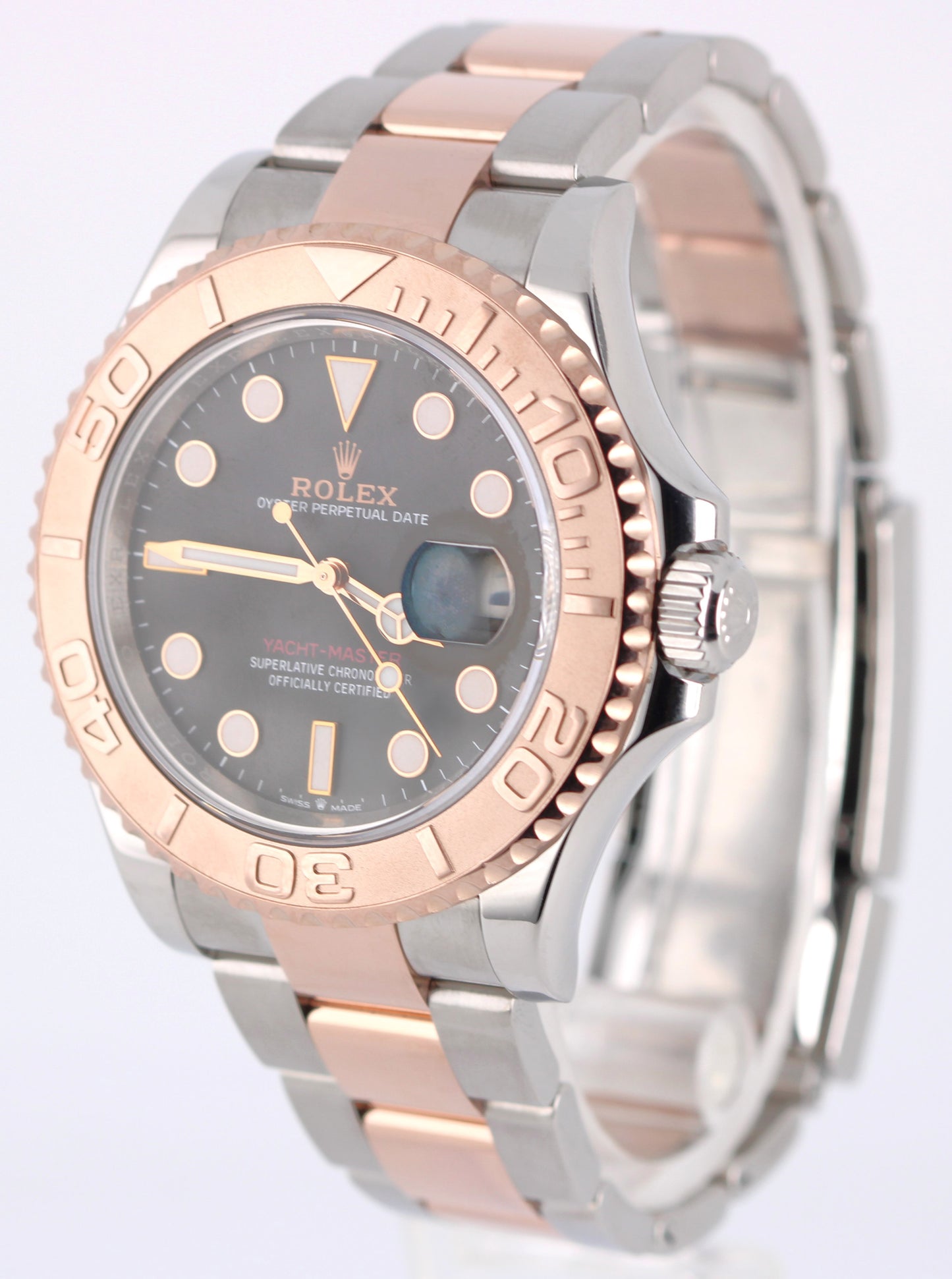 Rolex Yacht-Master Two-Tone 18k Rose Gold Steel Black 40mm 126621 Watch