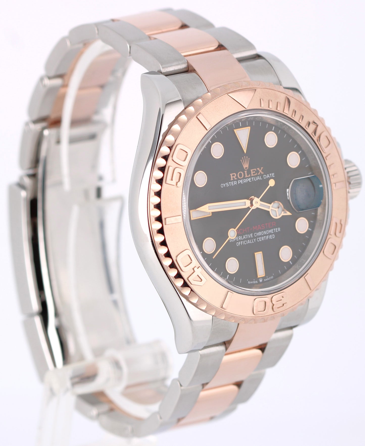 Rolex Yacht-Master Two-Tone 18k Rose Gold Steel Black 40mm 126621 Watch