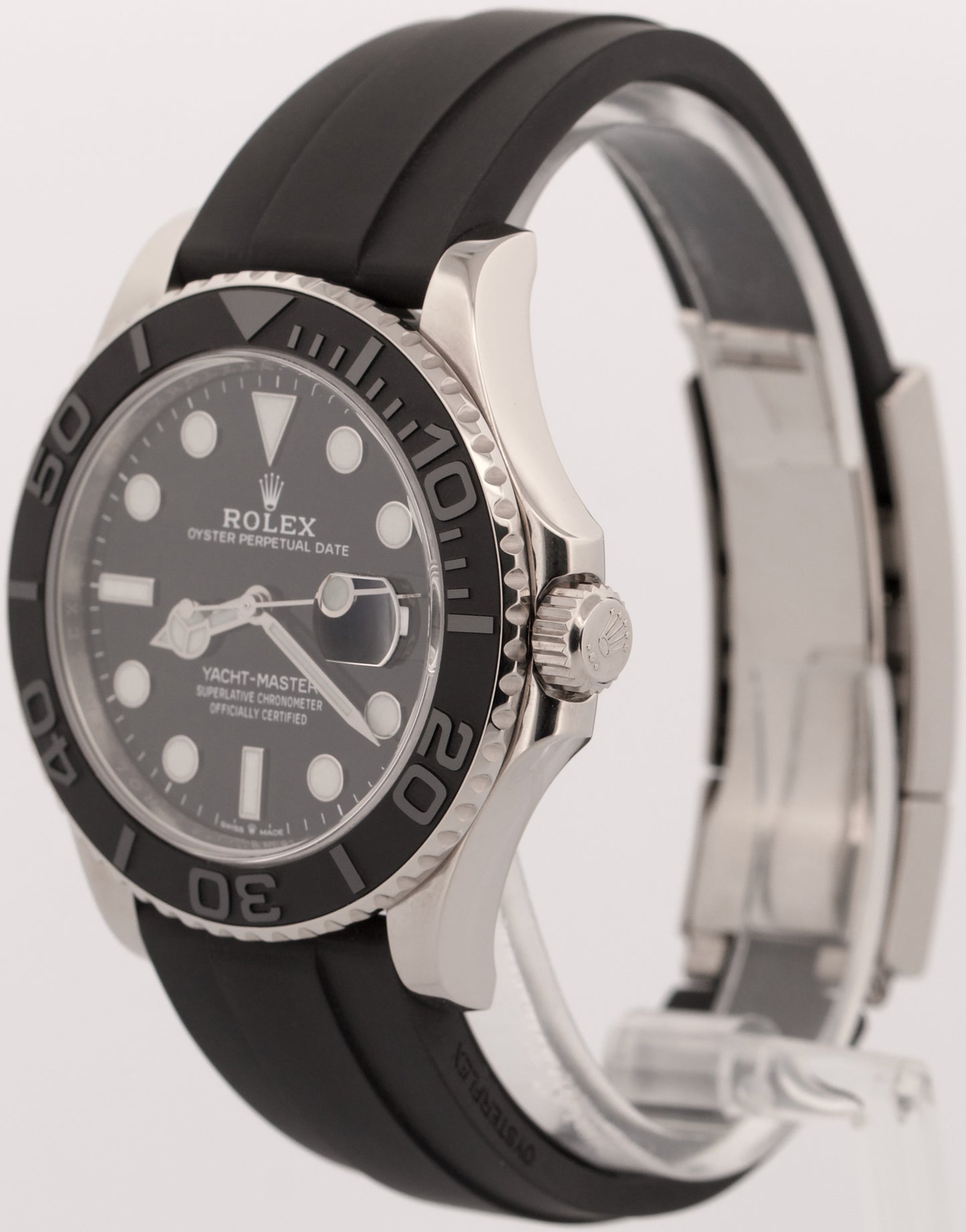 2019 PAPERS Rolex Yacht-Master BLACK 18K White Gold Oysterflex 42mm 226659 BOX