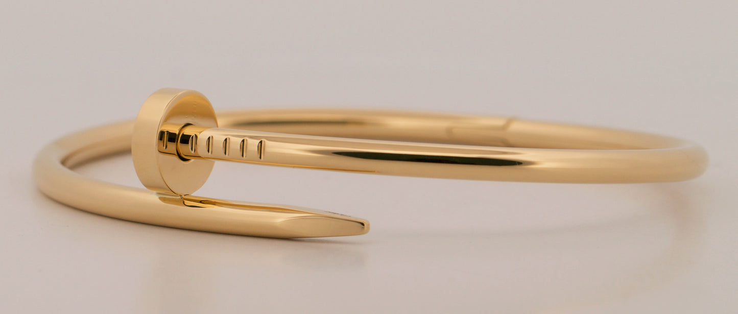 2019 PAPERS Cartier Juste Un Clou Nail Bracelet Size 19 18K Yellow Gold AU 750
