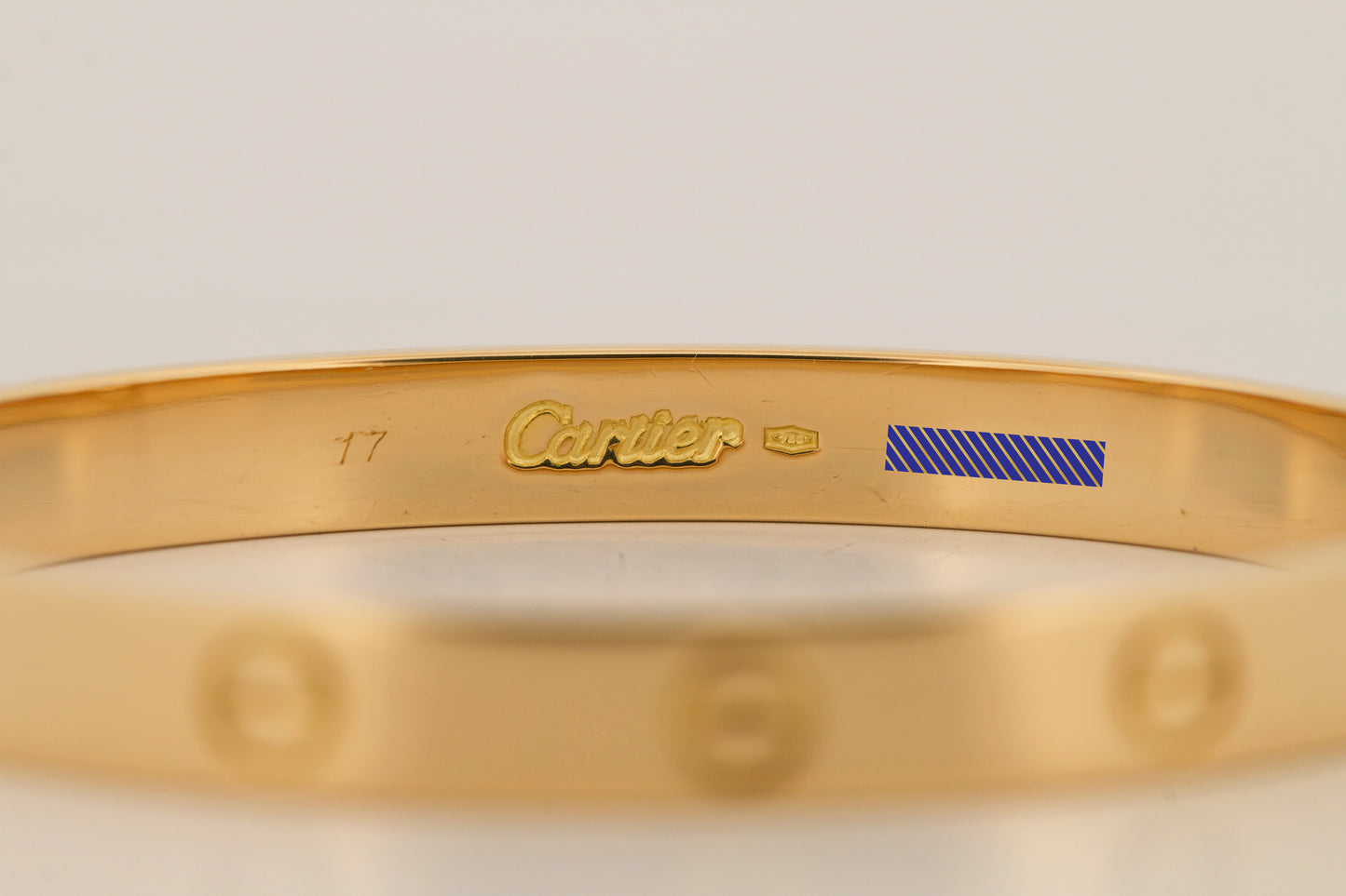 2026 SERVICE Cartier LOVE Bracelet Size 17 Solid 18K Gold AU 750 BOX 1990's