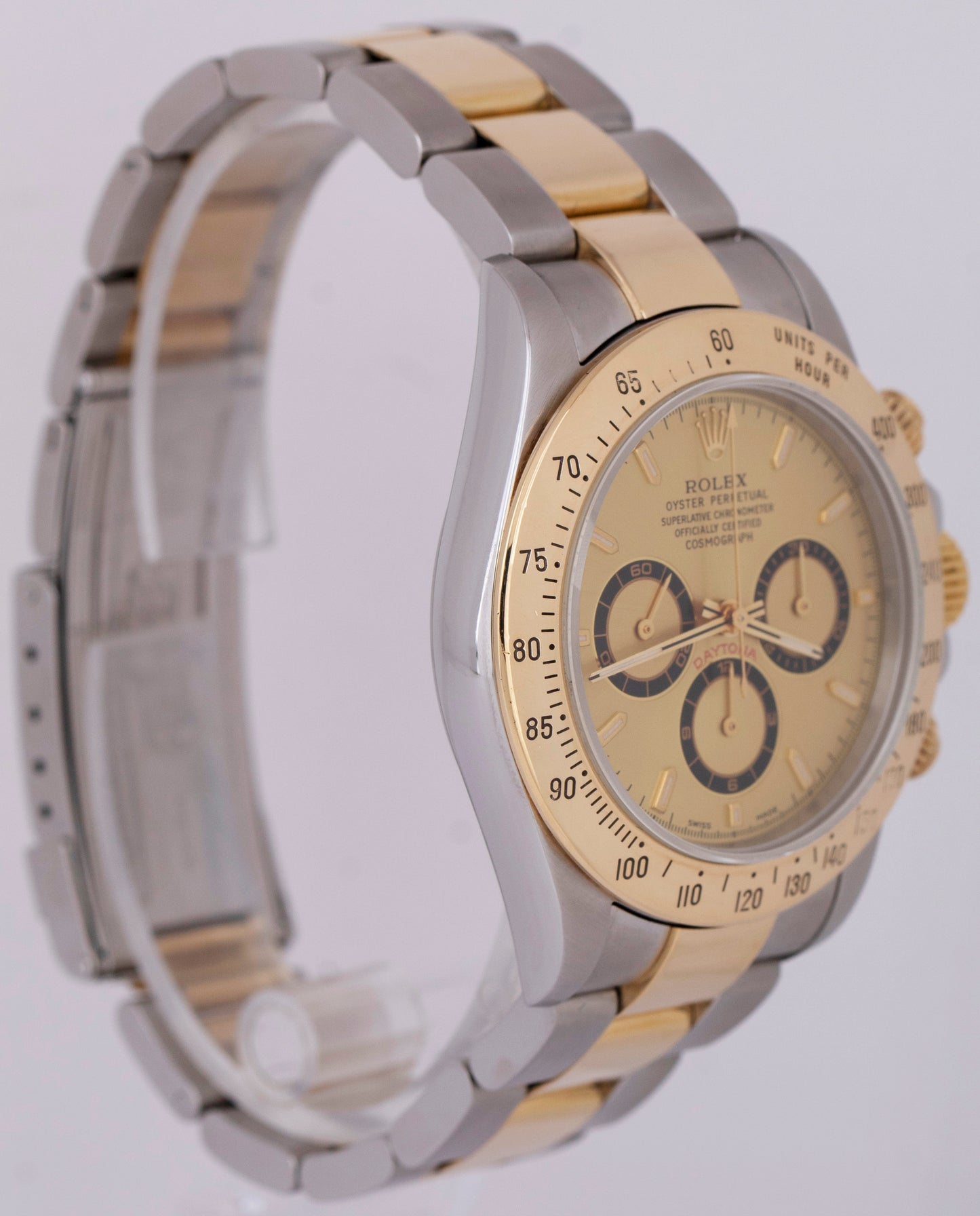 2001 Rolex Daytona 40mm P-Serial Champagne Two-Tone SEL Gold Steel Watch 16523