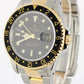 Rolex GMT-Master II Two-Tone 18K Yellow Gold Steel Black 40mm 16713 Watch
