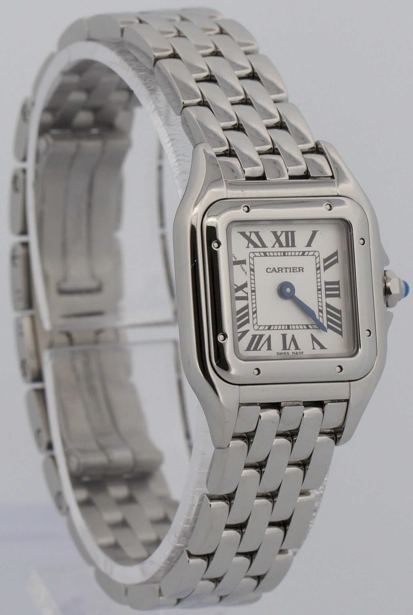 2018 PAPERS Cartier Panthere Small Steel WHITE Roman 22mm Quartz 4022 WSPN0006