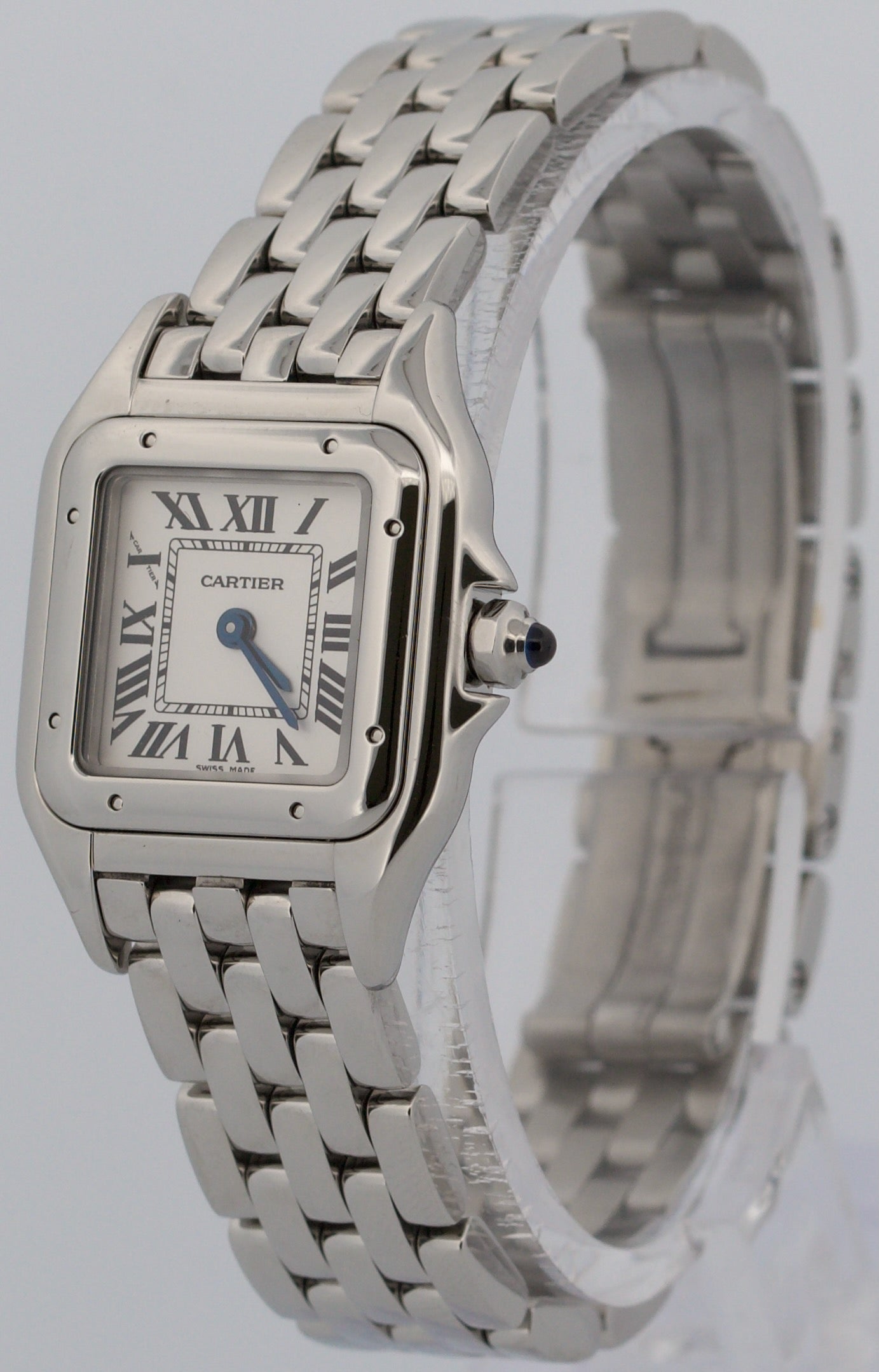 2018 PAPERS Cartier Panthere Small Steel WHITE Roman 22mm Quartz 4022 WSPN0006