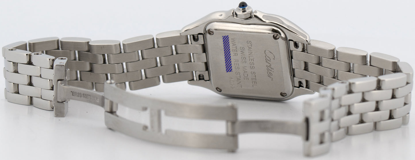 2018 PAPERS Cartier Panthere Small Steel WHITE Roman 22mm Quartz 4022 WSPN0006