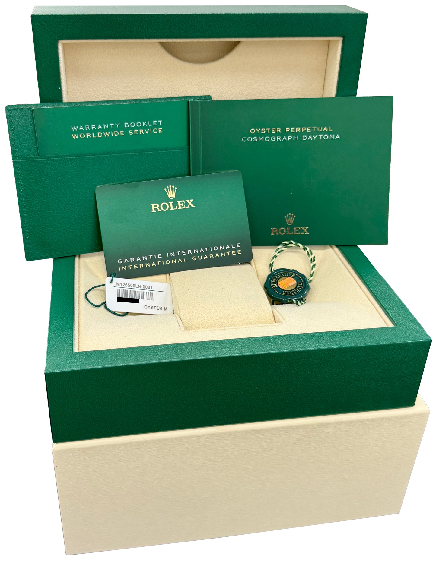 2024 PAPERS Rolex Daytona Cosmograph Steel PANDA White Steel 40mm 126500 LN BOX