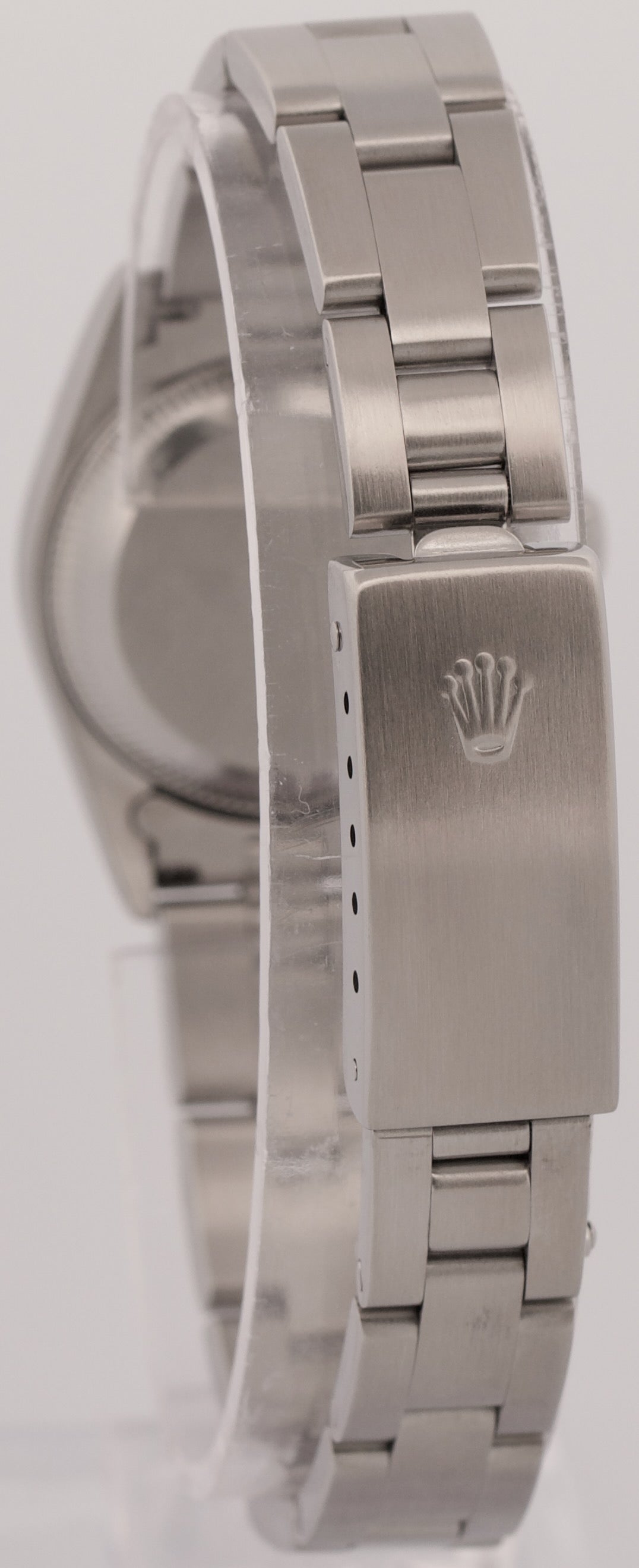 Rolex Oyster Perpetual BLUE Stainless Steel OYSTER Smooth 24mm Watch 67180 BOX