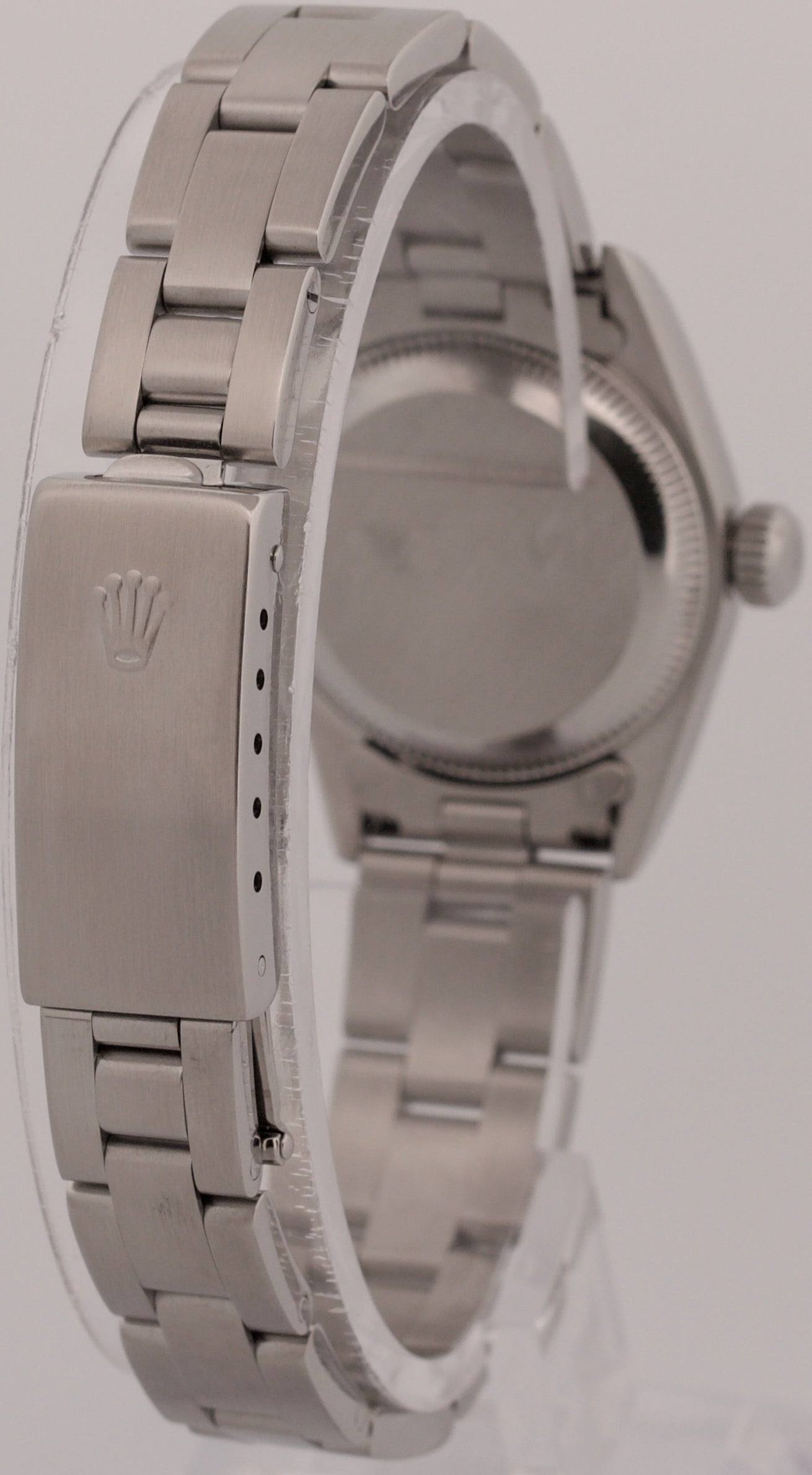 Rolex Oyster Perpetual BLUE Stainless Steel OYSTER Smooth 24mm Watch 67180 BOX