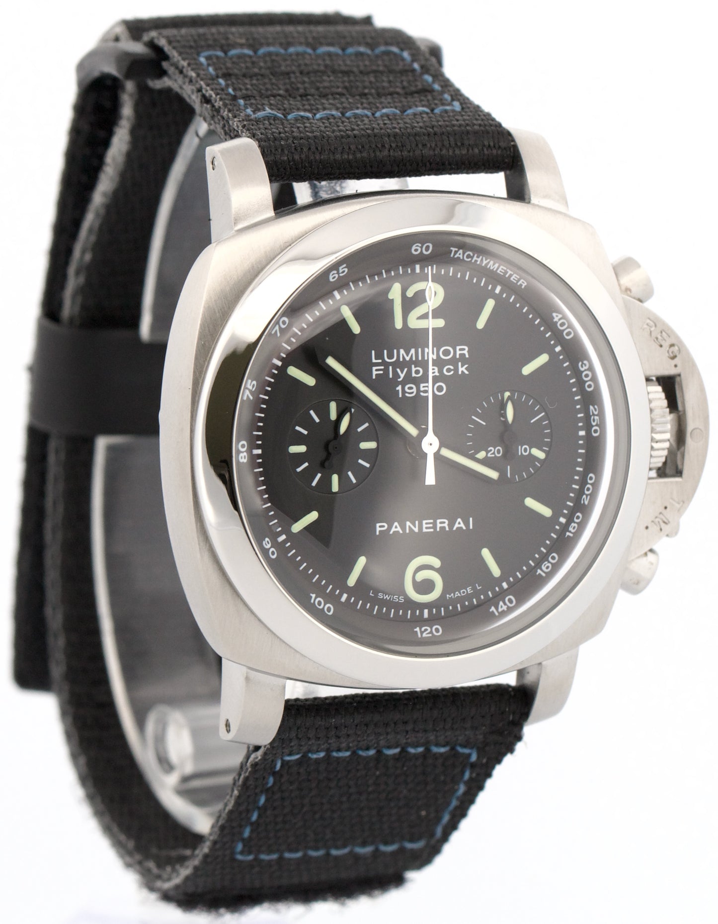 2006 PAPERS Panerai Luminor Flyback 1950 PAM212 BLACK Steel 44mm PAM00212 BOX