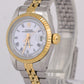 Tudor Lady-Sub Princess OysterDate Two-Tone WHITE ROMAN Gold Steel 25mm 92413